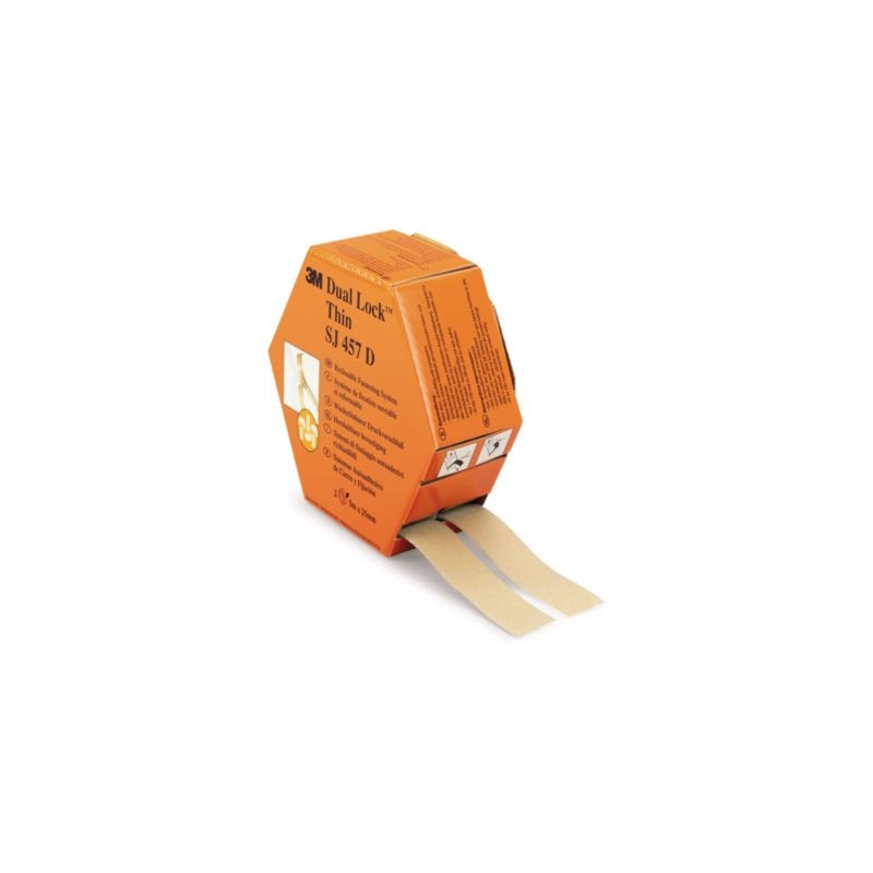 Fixation plastique Dual Lock 3M transparent - Paquet de 2
