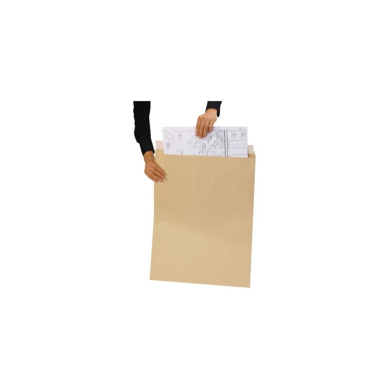 Pochette Jumbo kraft brune autocollante sans fenêtre  375x450 mm - Paquet de 100