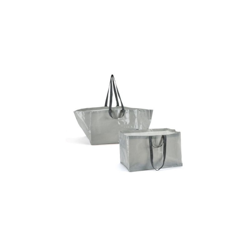 Sac polypropylène tissé gris grand volume 55 x 37 x 35cm - Paquet de 10