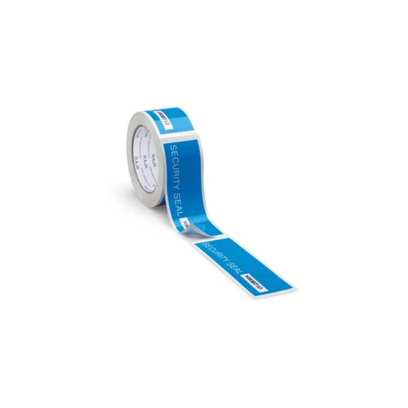 Ruban adhésif de sécurité bleu prédécoupé et numéroté RAJA 48 mm x 50 m - Lot de 3
