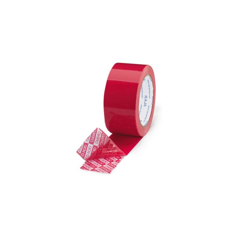 Ruban adhésif haute sécurité rouge RAJA 50 mm x 50 m - Lot de 3