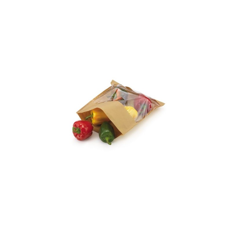 Sac papier liassé avec fenêtre 35 x 35 cm - Paquet de 1000