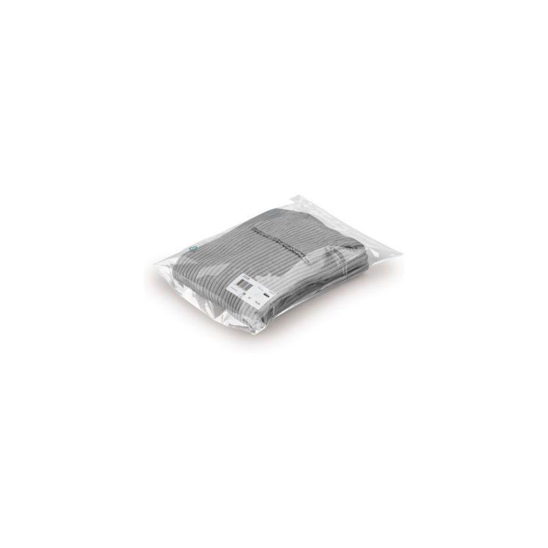 Sachet plastique transparent haute brillance à soufflet à fermeture adhésive 27x38 cm - Paquet de 1000