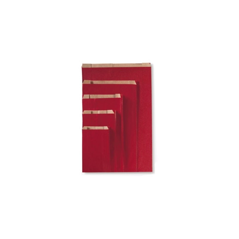 Pochette cadeau kraft rouge 31 x 47 x 8 cm - Paquet de 250