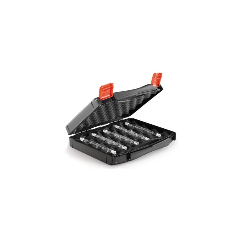 Mallette plastique noire haute résistance 244x210x66 mm - Lot de 10
