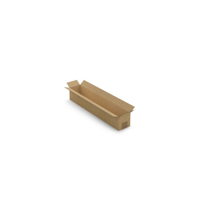 Caisse carton longue simple cannelure à grande ouverture RAJA 60x10x10 cm - Lot de 10