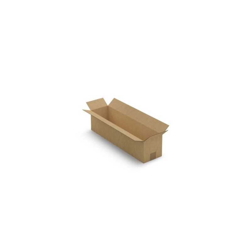 Caisse carton longue simple cannelure à grande ouverture RAJA 60x15x15 cm - Lot de 10