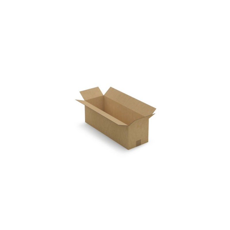 Caisse carton longue simple cannelure à grande ouverture RAJA 60x20x20 cm - Lot de 10