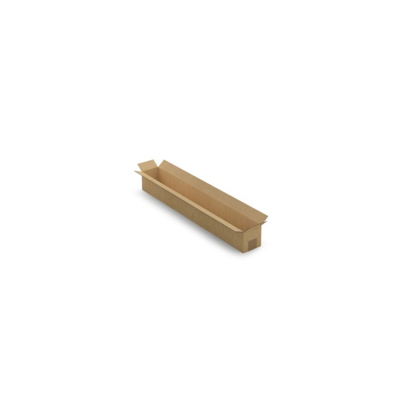 Caisse carton longue simple cannelure à grande ouverture RAJA 80x10x10 cm - Lot de 10