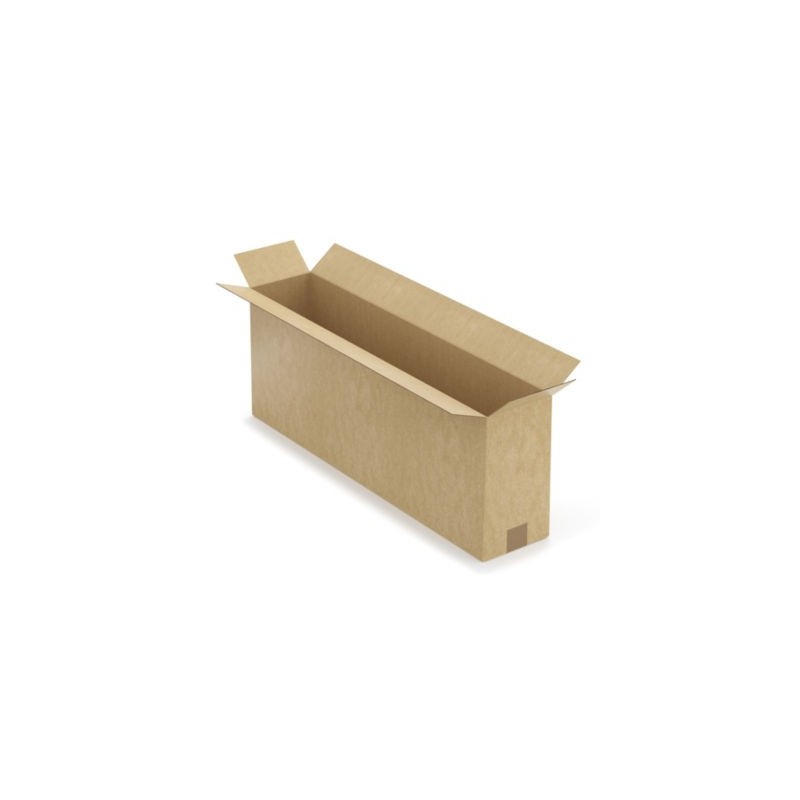 Caisse carton longue simple cannelure à grande ouverture RAJA 80x15x30 cm - Lot de 10