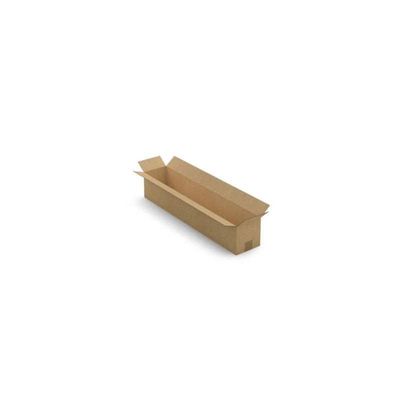 Caisse carton longue simple cannelure à grande ouverture RAJA 80x15x15 cm - Lot de 10