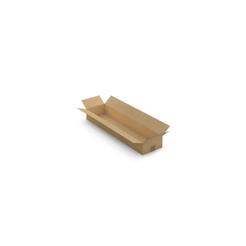 Caisse carton longue simple cannelure à grande ouverture RAJA 80x20x10 cm - Lot de 10