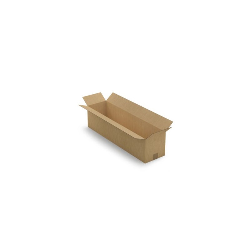 Caisse carton longue simple cannelure à grande ouverture RAJA 80x20x20 cm - Lot de 10