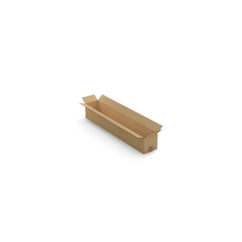 Caisse carton longue simple cannelure à grande ouverture RAJA 90x15x15 cm - Lot de 10