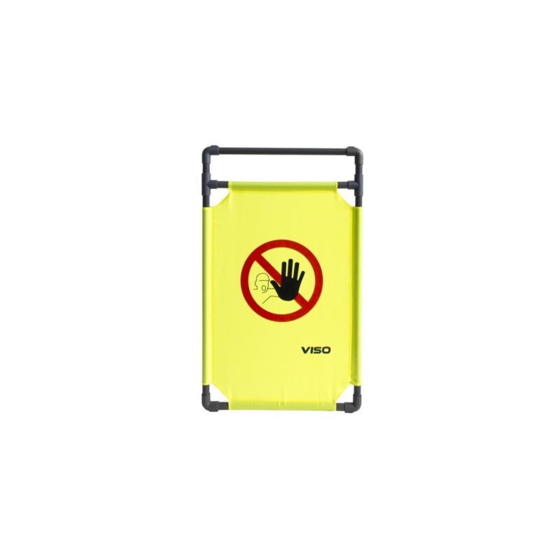 Extension pour barrière d'intervention en plastique avec symbole "interdiction de passer" couleur jaune