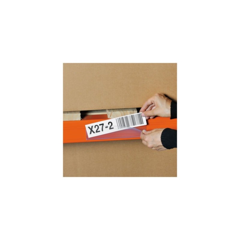 Porte-étiquette adhésif à insertion rapide 54x100 mm - Paquet de 100