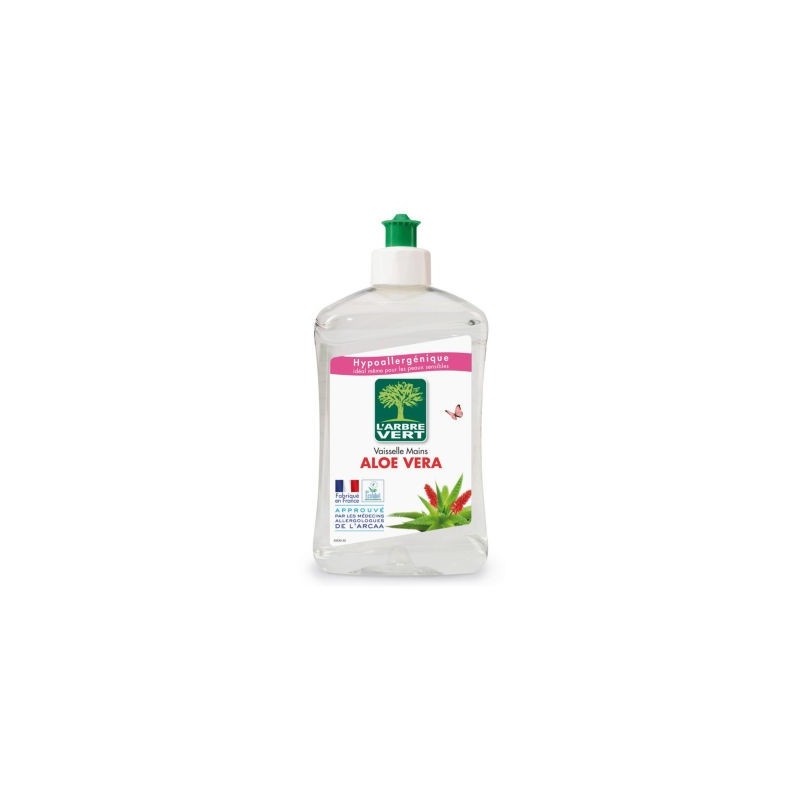 Liquide vaisselle aloe vera 500 ml L'ARBRE VERT - Lot de 3