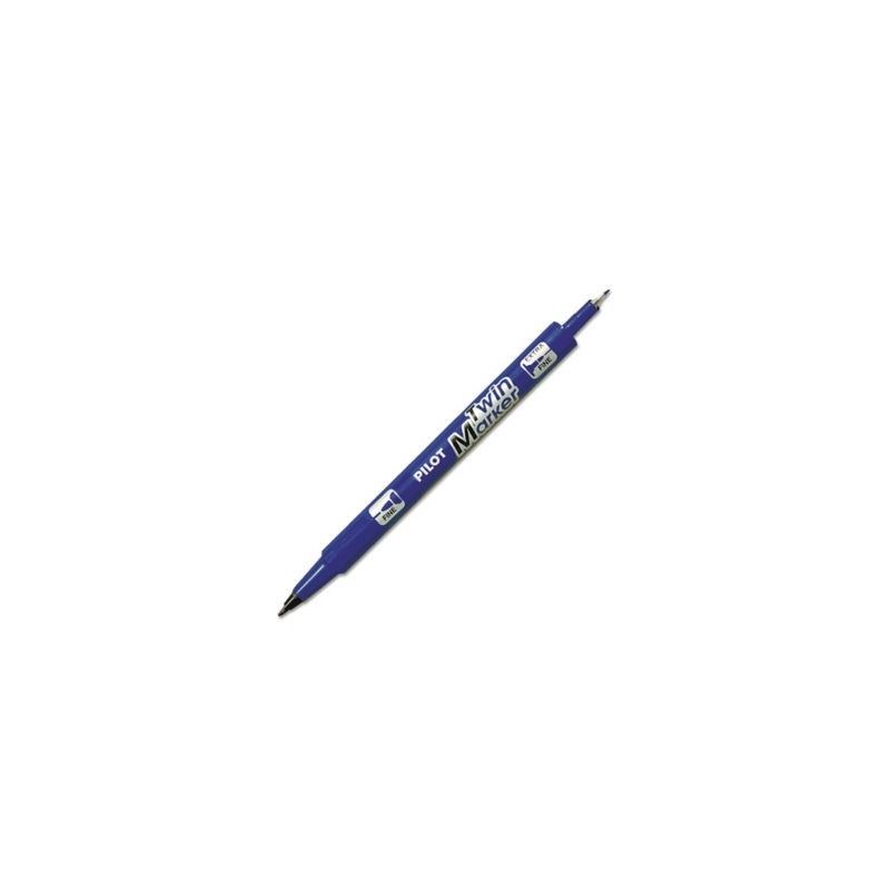 Marqueur permanent pointe fine et extra fine Twin Marker PILOT bleu - Lot de 10