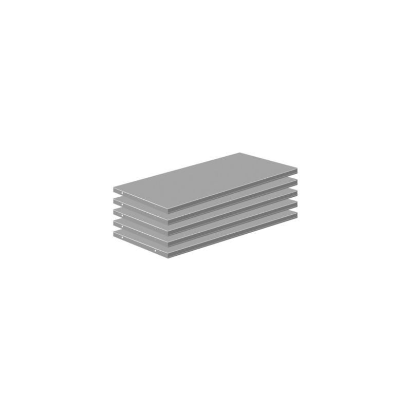 lot de 5 plateaux galvanisés 50x124 cm pour Rayonnage Prospace+ - Paquet de 5