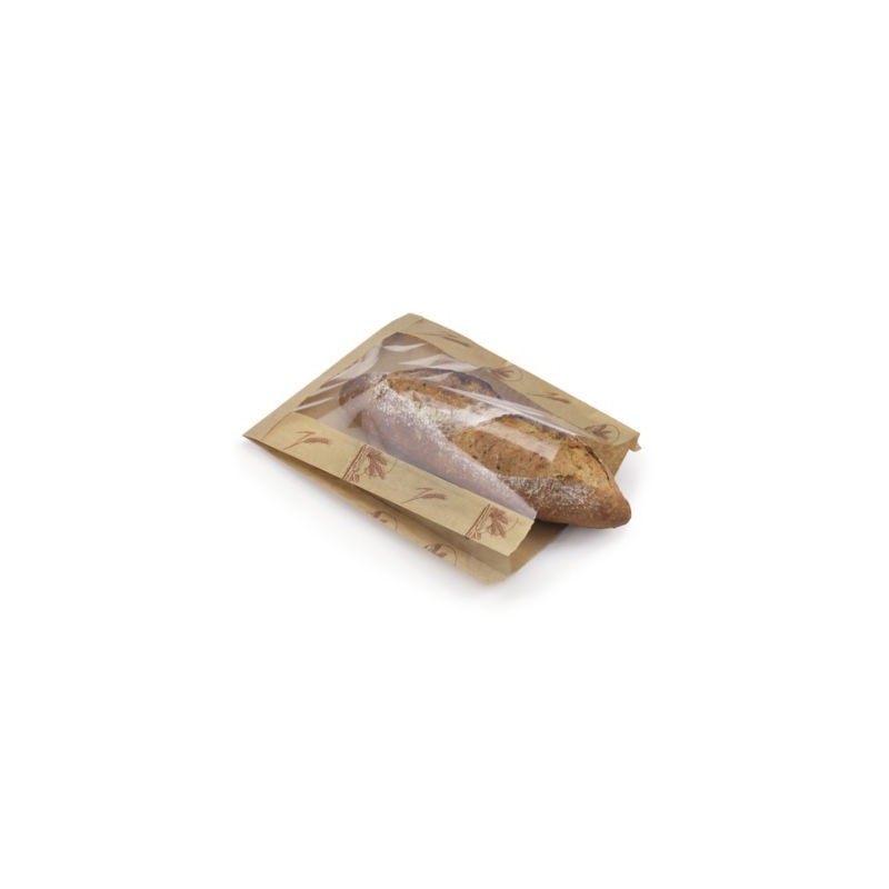 Sachet à pain spéciaux baguette en papier avec fenêtre - Paquet de 1000