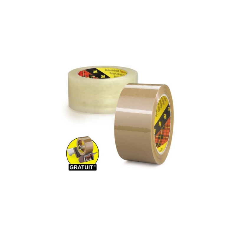Ruban adhésif Scotch 3M 3739 Polypropylène havane résistant, 35 microns 48 mm x 66 m - Lot de 36