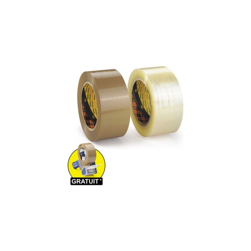 Ruban adhésif Scotch 3M 375 Polypropylène transparent ultra-résistant, 50 microns 48 mm x 66 m - Lot de 36