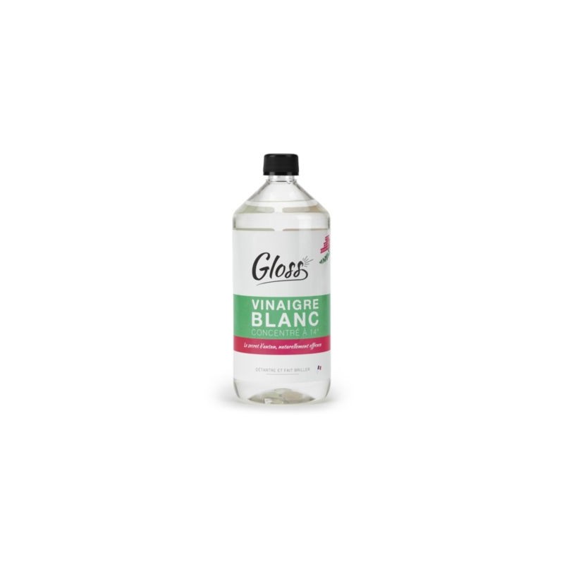 Nettoyant vinaigre blanc eucalyptus GLOSS 1 l - Lot de 2
