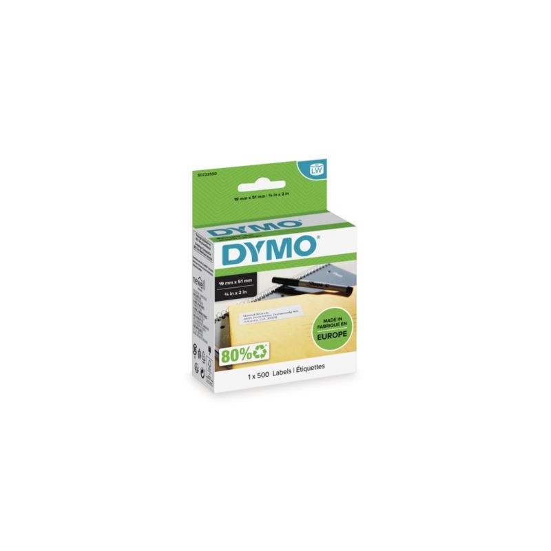 Étiquette adhésive repositionnable pour DYMO Label Writer 19x51 mm - Paquet de 500