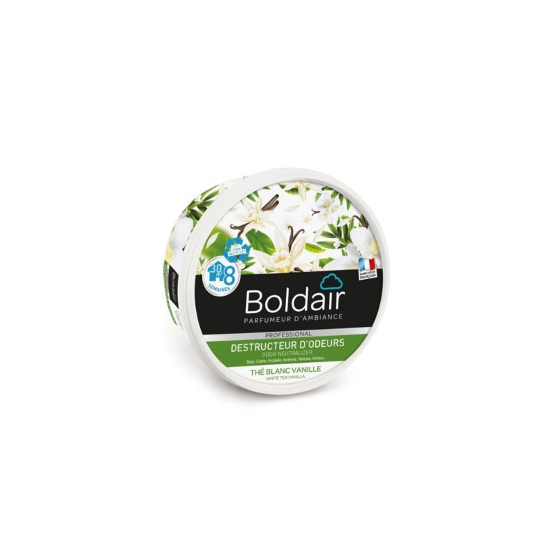 Gel destructeur d'odeurs BOLDAIR thé blanc, vanille - Lot de 3