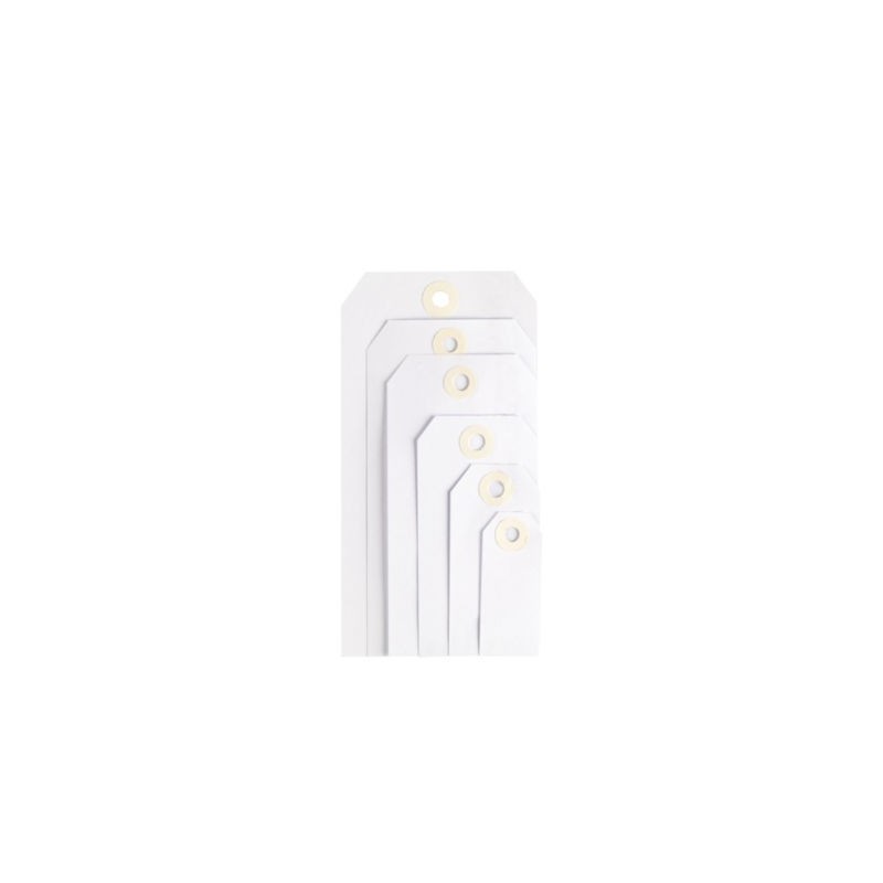 Étiquette américaine cartonnée blanche sans attache 80x38 mm - Paquet de 1000