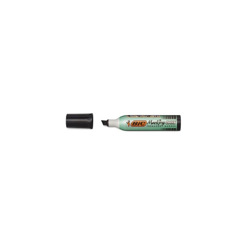 Marqueur permanent Onyx BIC biseautée noir - Lot de 12