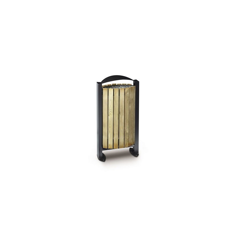 Corbeille sur pied ARKEA façade bois 60 litres ROSSIGNOL