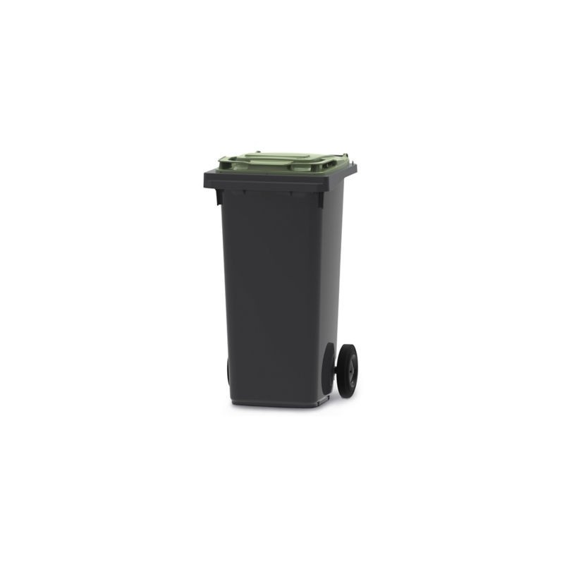 Conteneur 2 roues gris/vert 120 litres