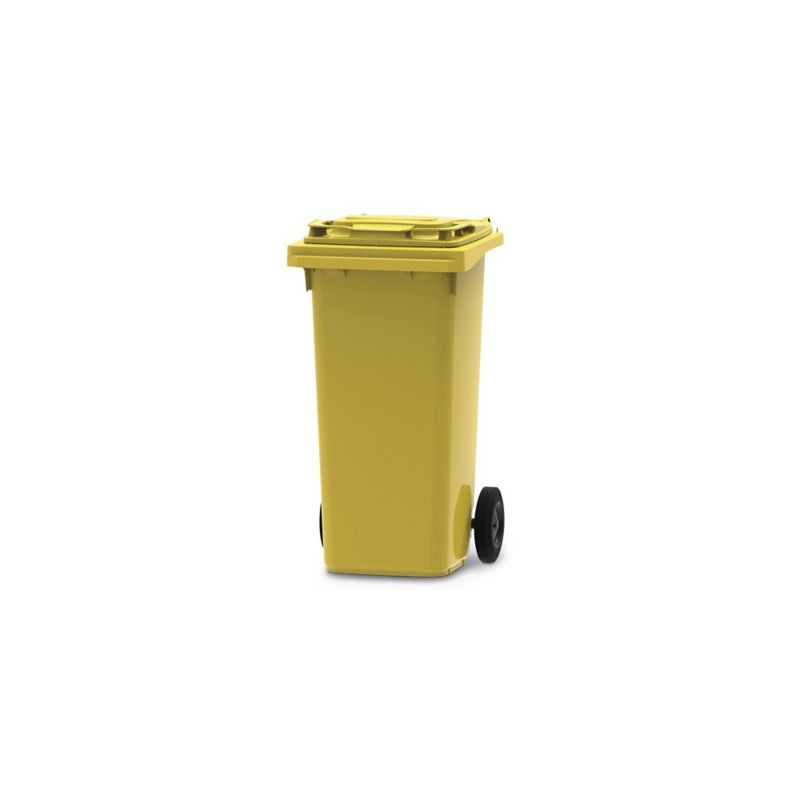 Conteneur 2 roues jaune 120 litres