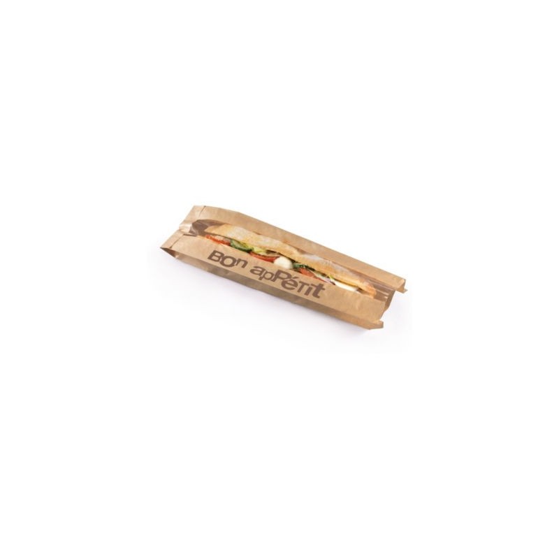 Sachet sandwich en kraft brun avec fenêtre - Paquet de 2000