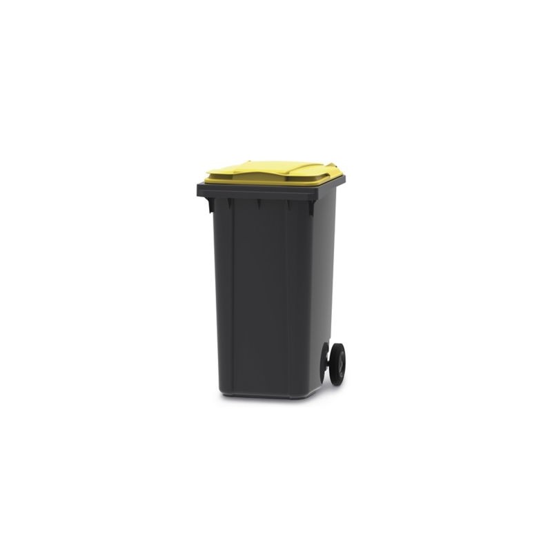 Conteneur 2 roues gris/jaune 240 litres