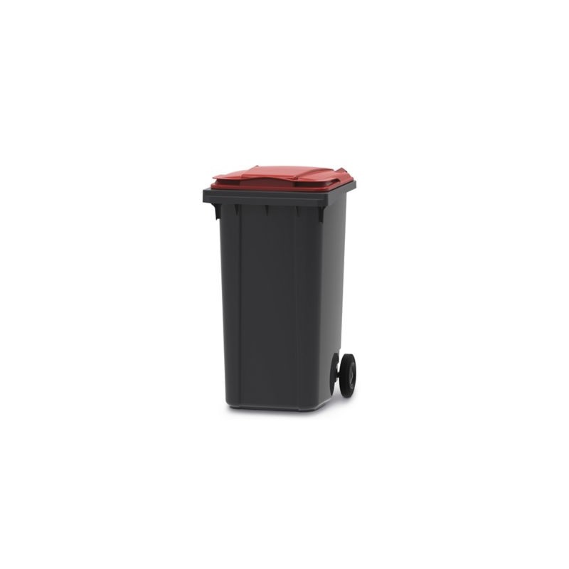 Conteneur 2 roues gris/rouge 240 litres