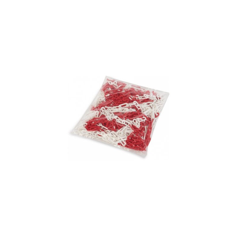 Chaîne de balisage en plastique blanc/rouge 25 m