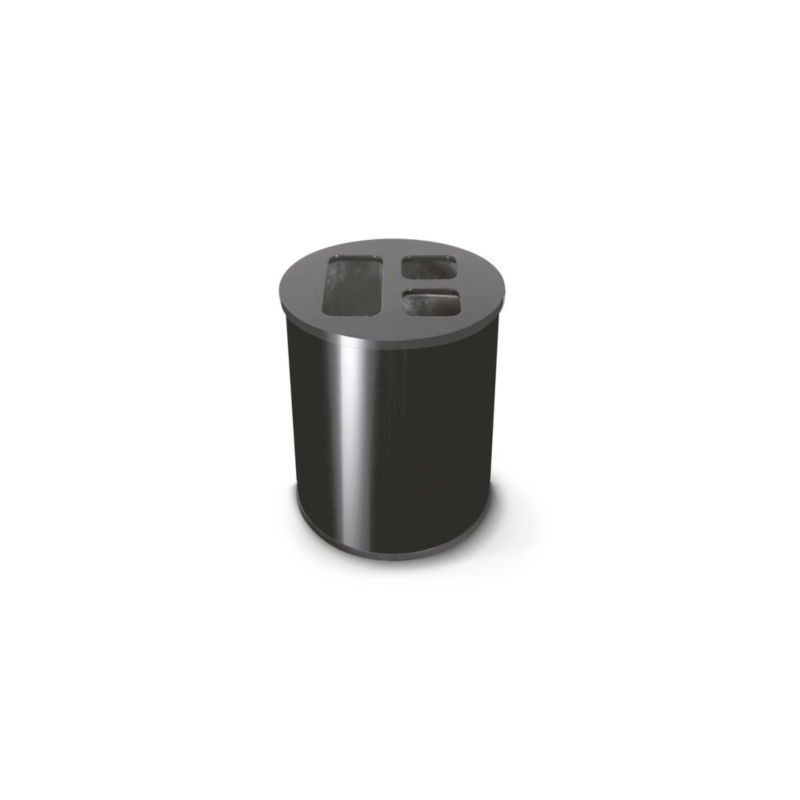 Poubelle en métal 3 Flux noir 40 litres