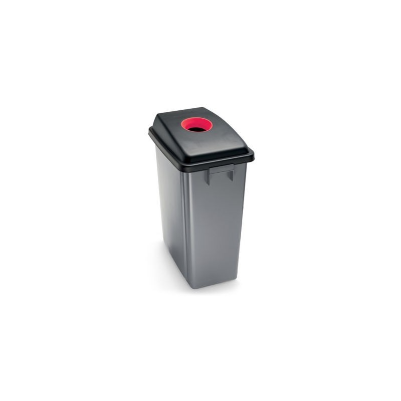 Couvercle de poubelle de tri plastique RAJA rouge