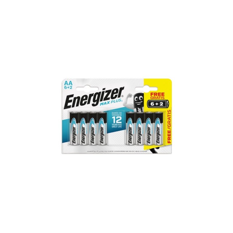 Blister 8 piles Max+ AA - Paquet de 8