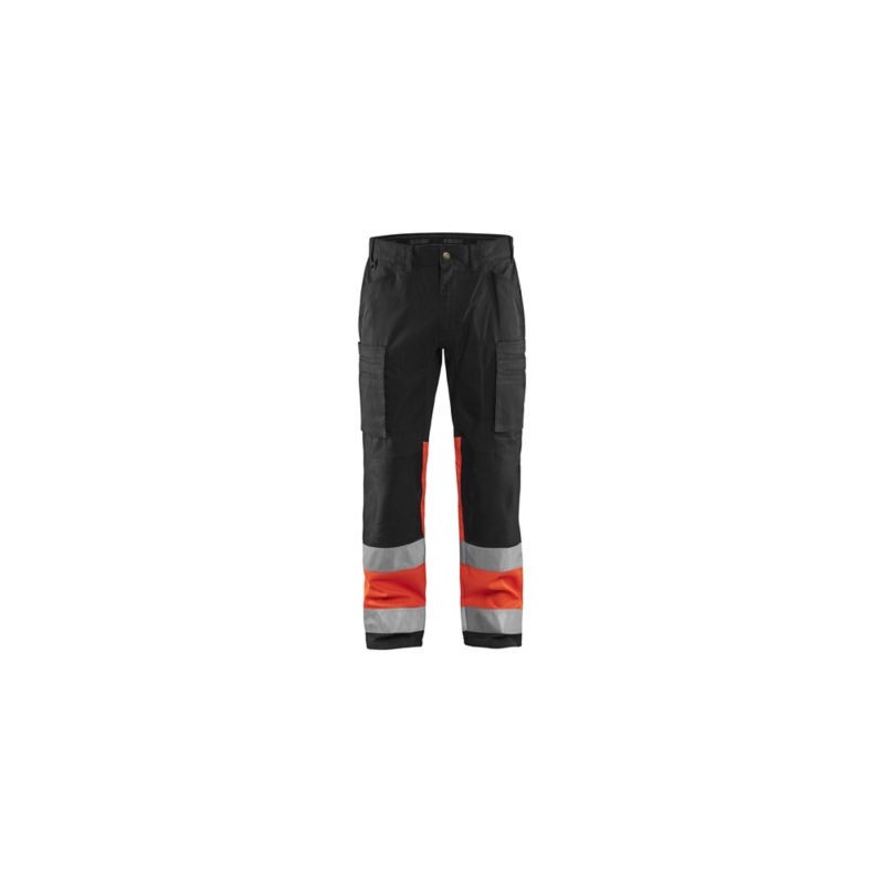 Pantalon artisan haute-visibilité stretch BLAKLADER Noir Rouge fluo 46
