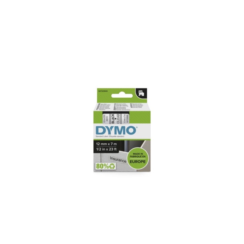 Ruban D1 transparent pour étiqueteuses DYMO