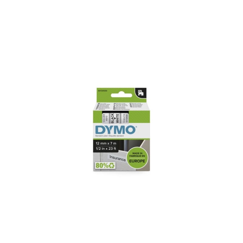 Ruban D1 blanc pour étiqueteuses DYMO