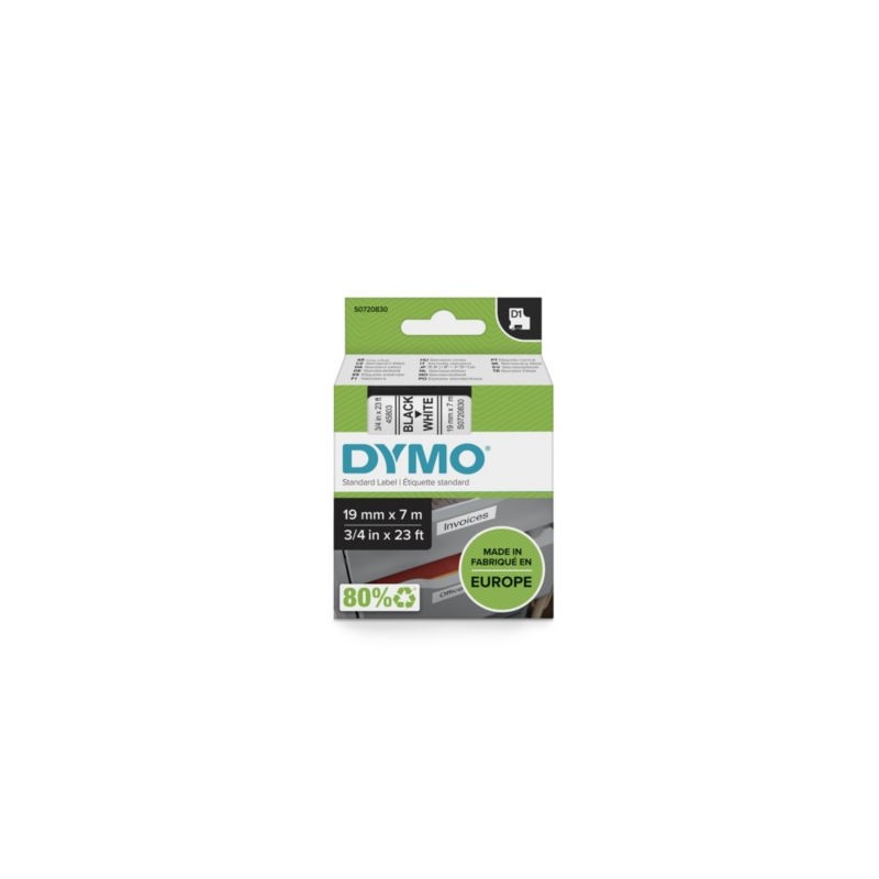 Ruban D1 blanc pour étiqueteuses DYMO