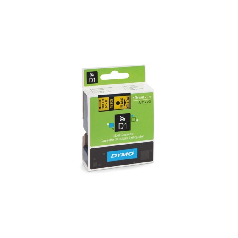 Ruban D1 jaune pour étiqueteuses DYMO