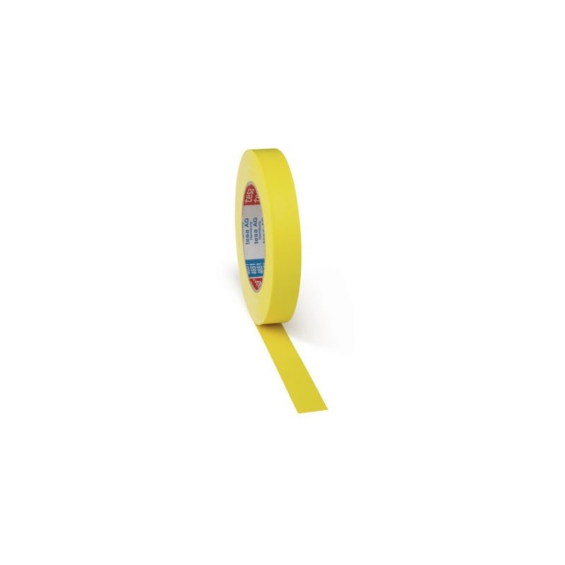 Ruban toile satinée jaune étanche haut de gamme TESA 19 mm x 25 m - Lot de 16
