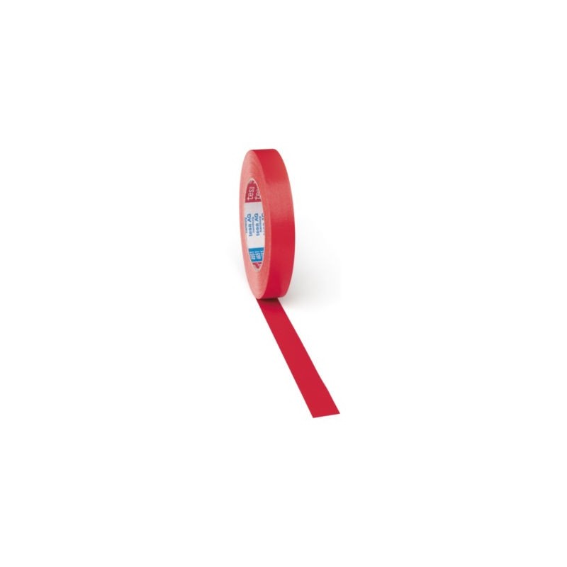 Ruban toile satinée rouge étanche haut de gamme TESA 19 mm x 25 m - Lot de 16