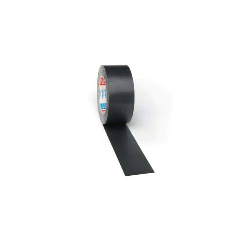 Ruban toile satinée noir étanche haut de gamme TESA 50 mm x 25 m - Lot de 6