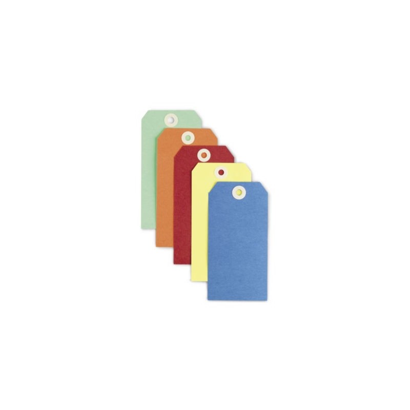 Étiquette américaine cartonnée sans attache bleu 100x51 mm - Paquet de 1000